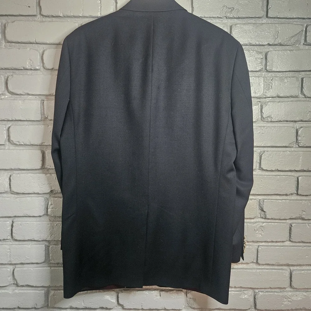 Lords‎ Of London Patrick James Men Wool Earl Jacket 44R Black Blazer Gold Button